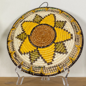 Best-Selling Rattan Green Gold And Brown Star Burst Basket Plate Vintage style is Made in Vietnam decor