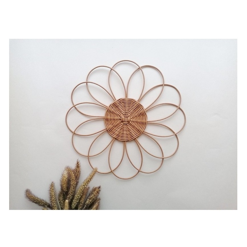 Best selling products 2022 wicker flower wall decoration, wall art nursery decor, boho wall hanging