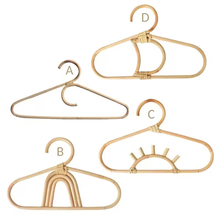 Best choice Natural Woven Rattan Hanger Kids Garments Organizer Rack Hanging Wall Decor Made in Vietnam