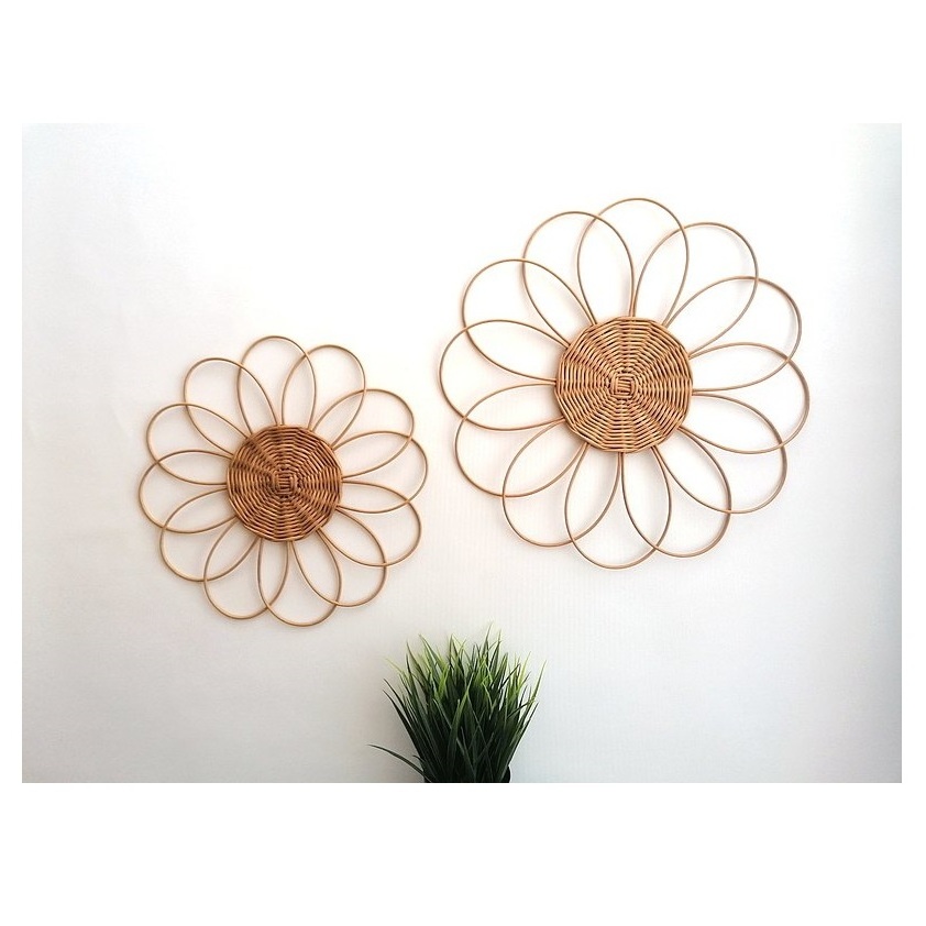 Best selling products 2022 wicker flower wall decoration, wall art nursery decor, boho wall hanging