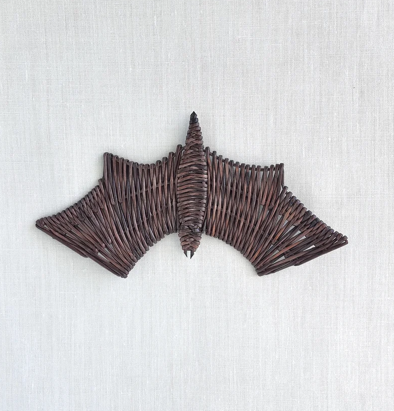 New Product Rattan Halloween wicker wall decor Hanging scary bats Made in Vietnam mutil function