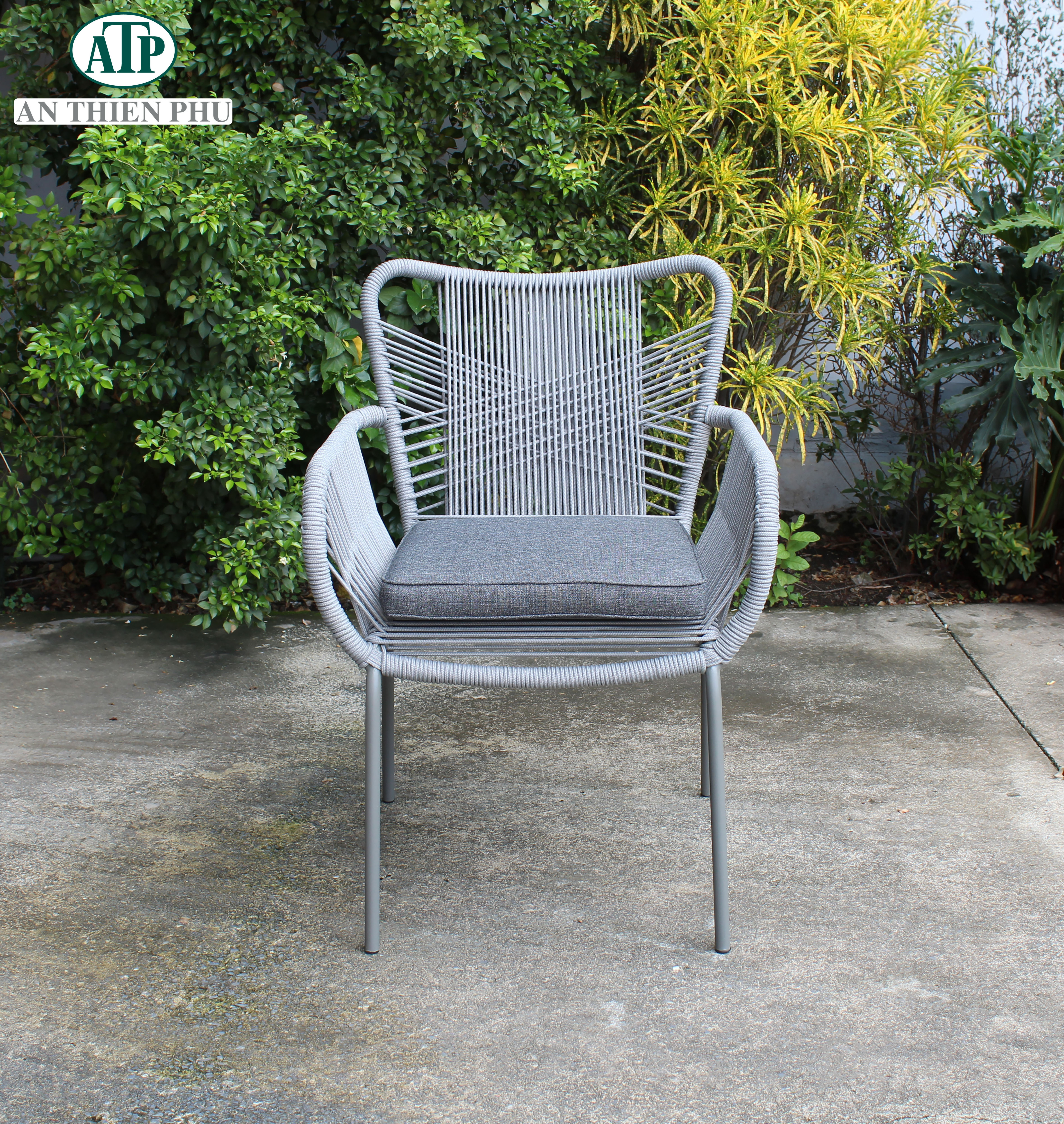 Galvanized steel with  dining chairs garden rope furniture Outdoor Modern Design made by Viet Nam manufacture