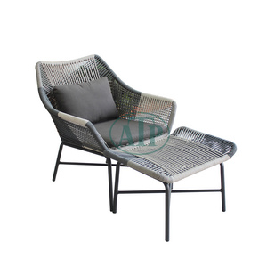 Outdoor Furniture Aluminium Hotel Courtyard Leisure Rope Garden Chair With Cushion made in Vietnam