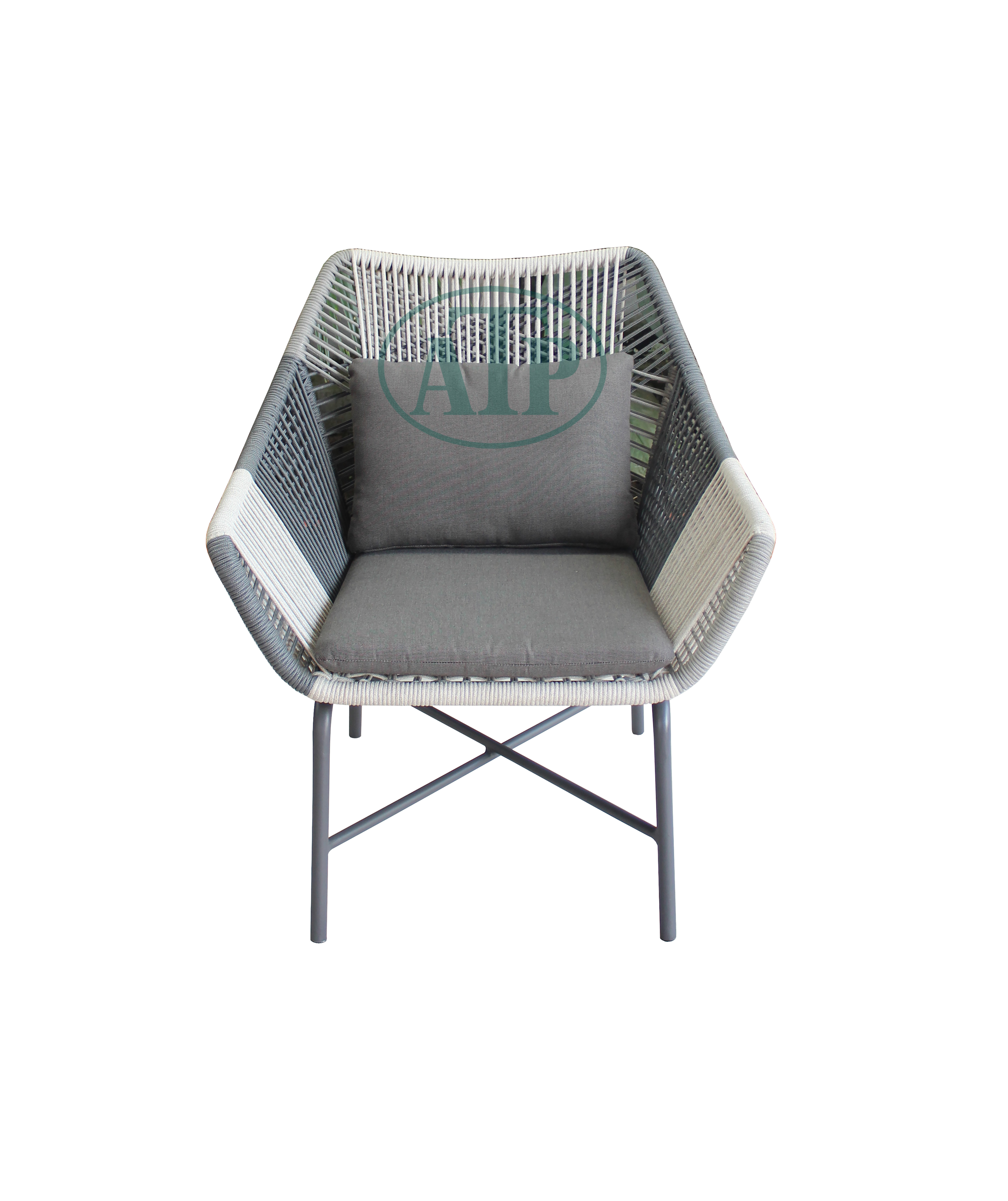 Outdoor Furniture Aluminium Hotel Courtyard Leisure Rope Garden Chair With Cushion made in Vietnam