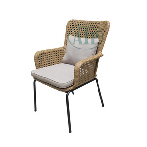 Fashion cheap leisure outdoor furniture dining high back patio rattan dining garden chair