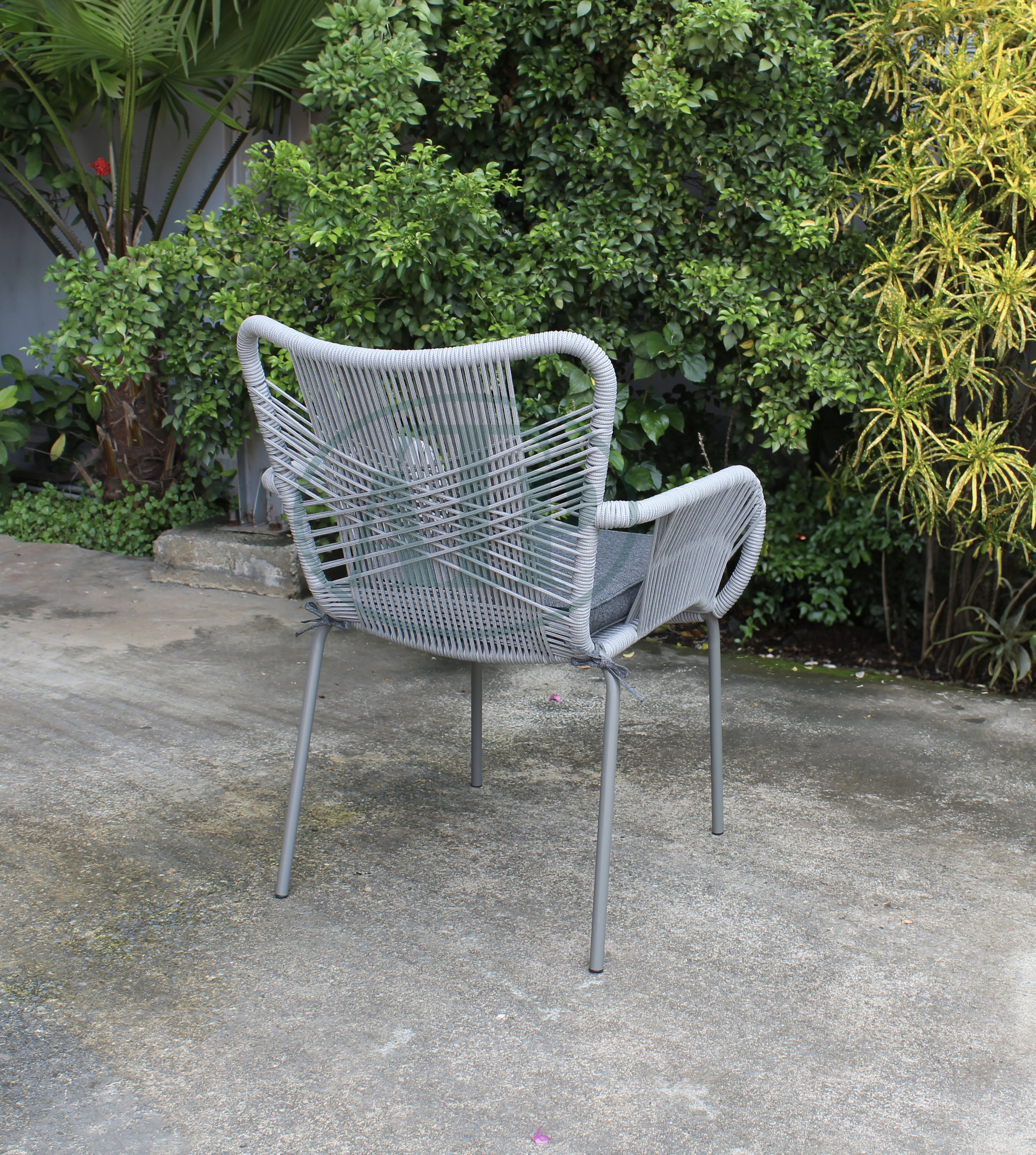 Steel with dining chairs with rope furniture Outdoor Modern Design made by Vietnam manufacture