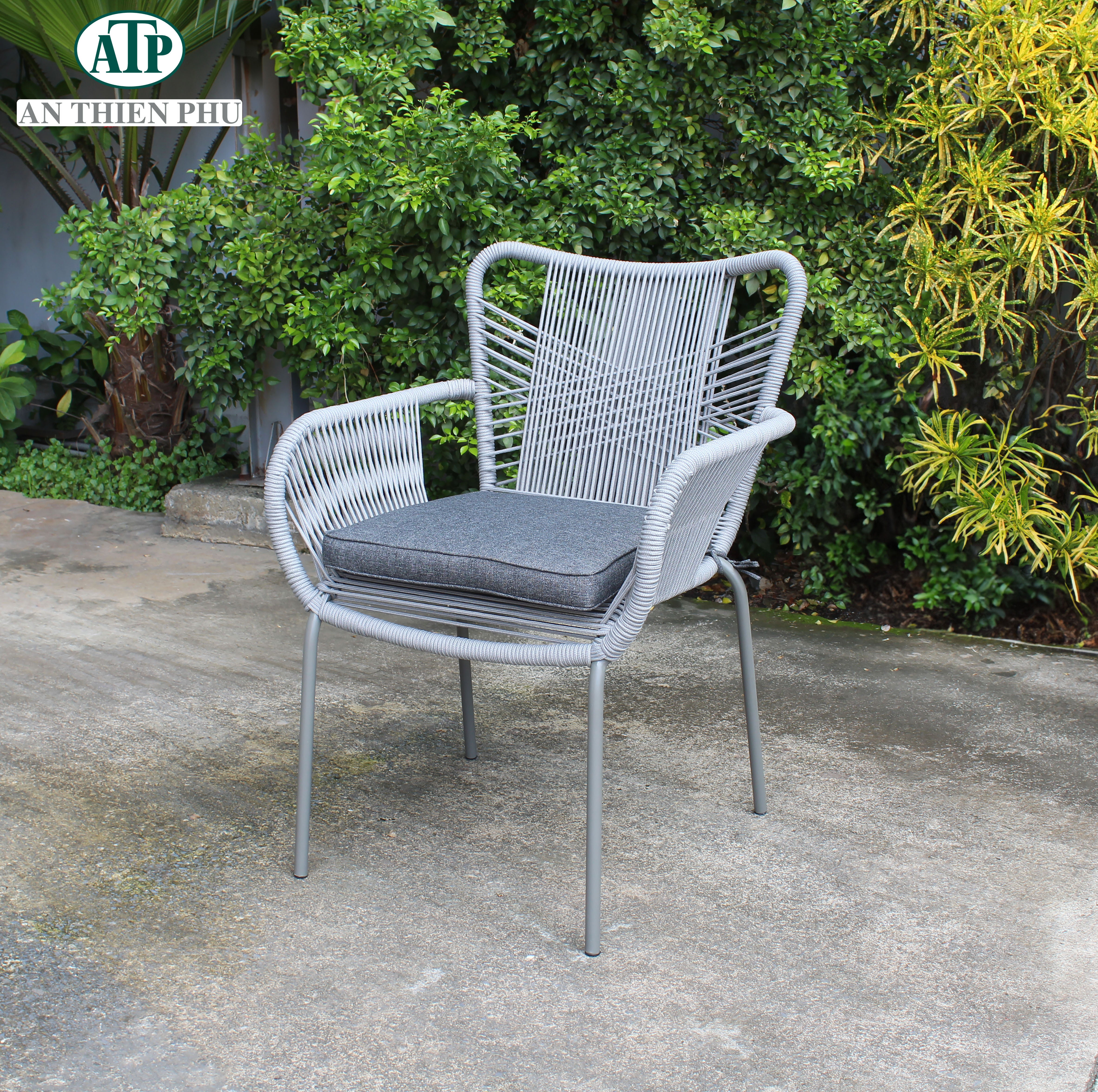 Galvanized steel with  dining chairs garden rope furniture Outdoor Modern Design made by Viet Nam manufacture