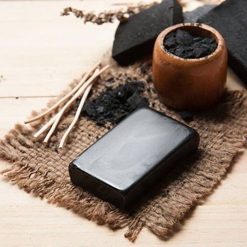 Activated bamboo charcoal soap with size customized weight 200gram each Bamboo charcoal bath soap ANGLE