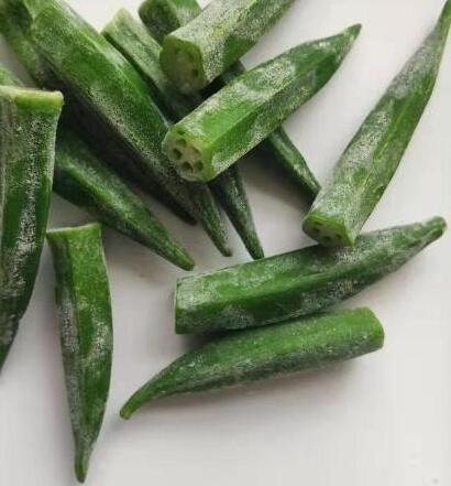 Frozen Okra in the best sellers 2022 Frozen Okra pieces green vegetables 100% organic with the individual quick freezing