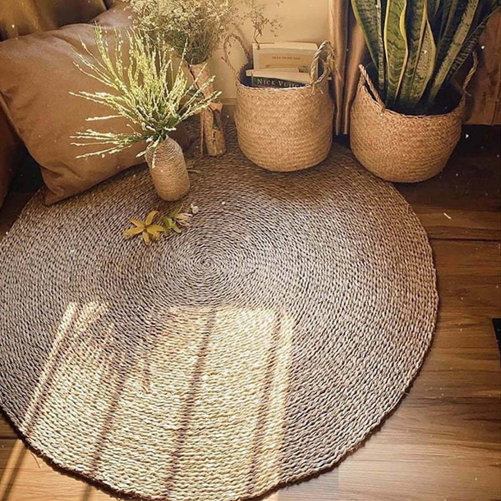 BEST QUALITY Round sedge floor carpet mats Woven from 100% ORGANIC sedge used as photography background, home decoration