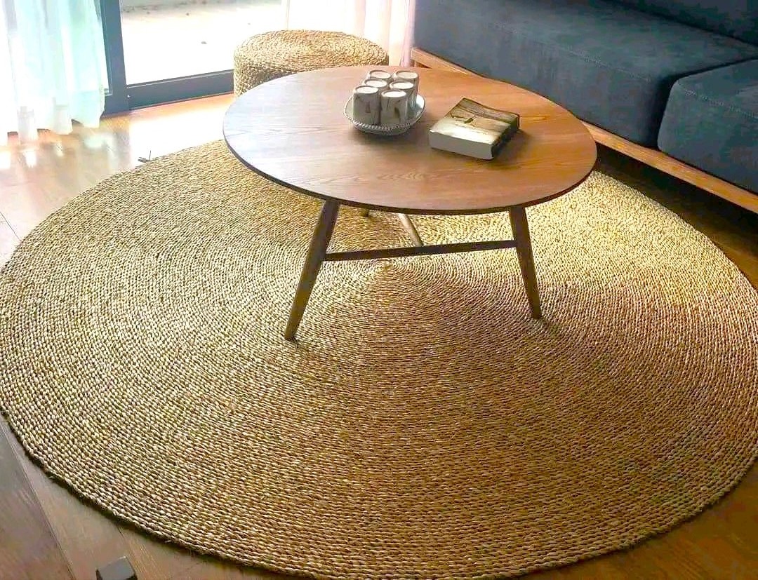 BEST QUALITY Round sedge floor carpet mats Woven from 100% ORGANIC sedge used as photography background, home decoration