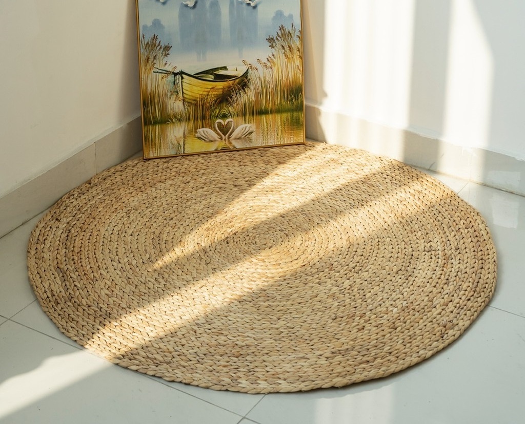 BEST QUALITY Round sedge floor carpet mats Woven from 100% ORGANIC sedge used as photography background, home decoration