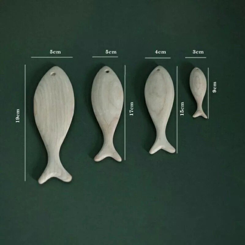 Simple wooden fish plain white unique style safe pet toy hot selling cat scratching toy