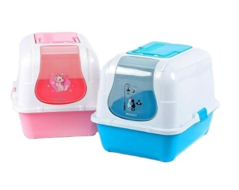 Hot Selling Plastic Cat Litter Box Semi Automatic Pet Cat Toilet Cat Training Toilet Kitten Toilet Boxes Akina