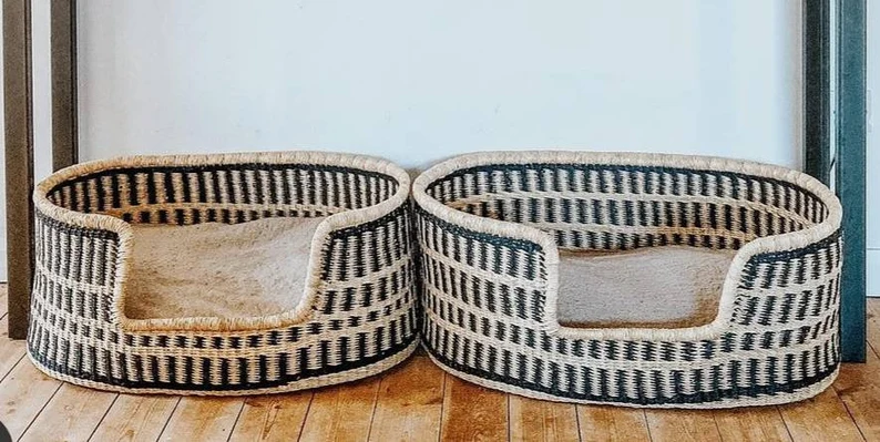 BEAUTIFUL HANDWOVEN Pet Bed Basket, Bed for Dogs and cats WHOLESALE PRICE made from Vietnam