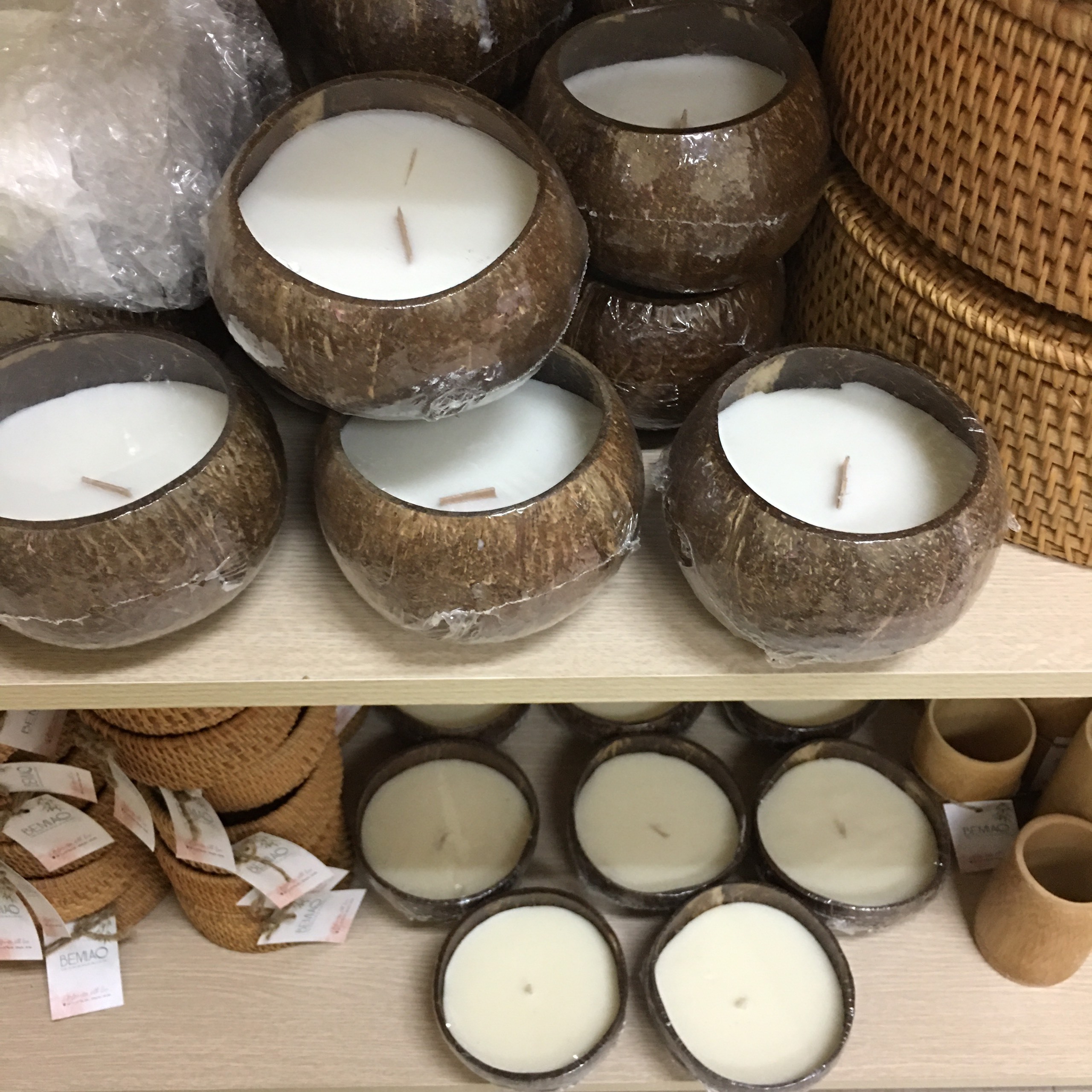 ecofriendly wax coconut shell candle coconut shell candle