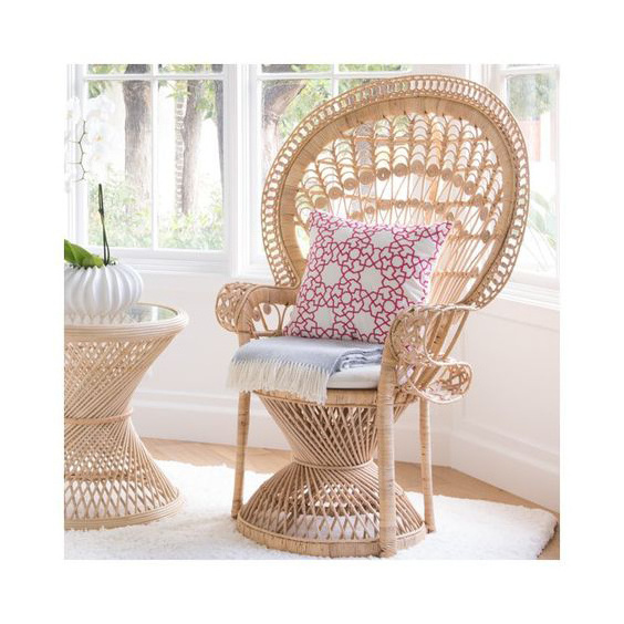 Natural Vintage Furniture Indoor Handmade Wicker Peacock Chair Rattan Wicker Peacock Chair Akina