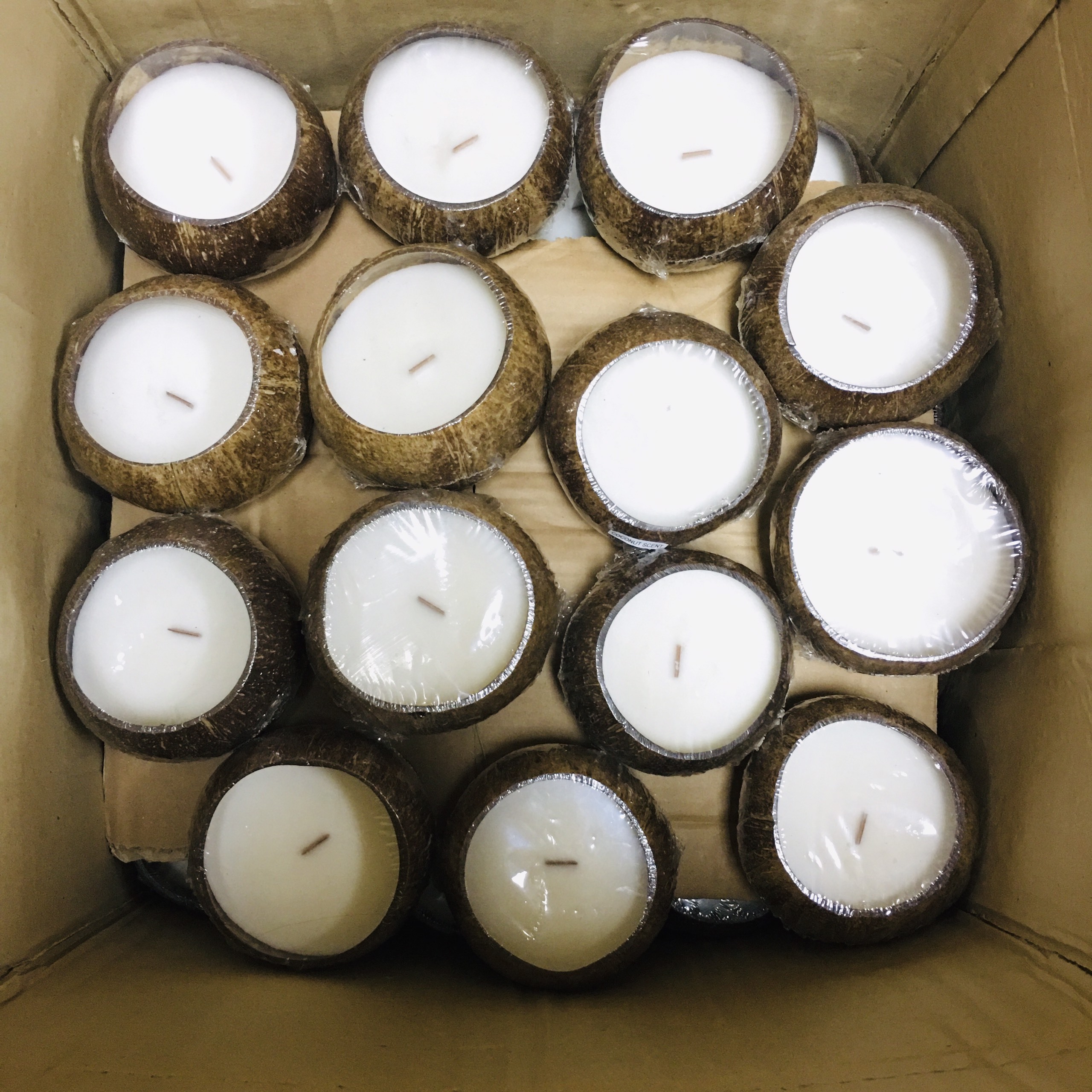 ecofriendly wax coconut shell candle coconut shell candle