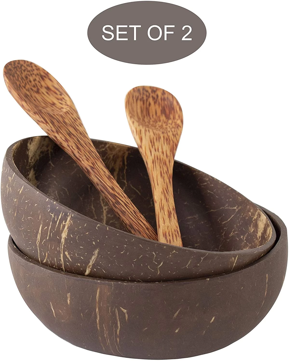 Wholesale coconut shell bowl coconut bowls and wooden spoon sets