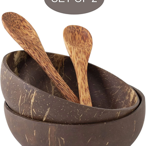 Wholesale coconut shell bowl coconut bowls and wooden spoon sets