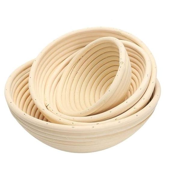 100% Nature Round Rattan Proofing Bread Basket with Multi size 8,9,10 inch for Bread Making