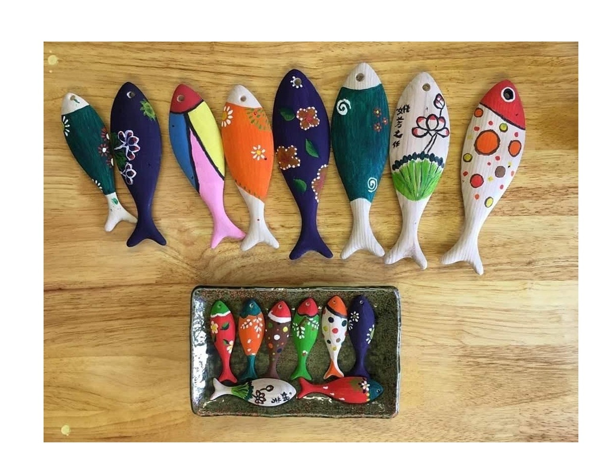 Hot sale wall hanging wooden fish eco- friendly decorations for home crafts and gift