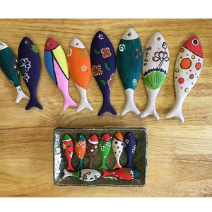 Hot sale wall hanging wooden fish eco- friendly decorations for home crafts and gift