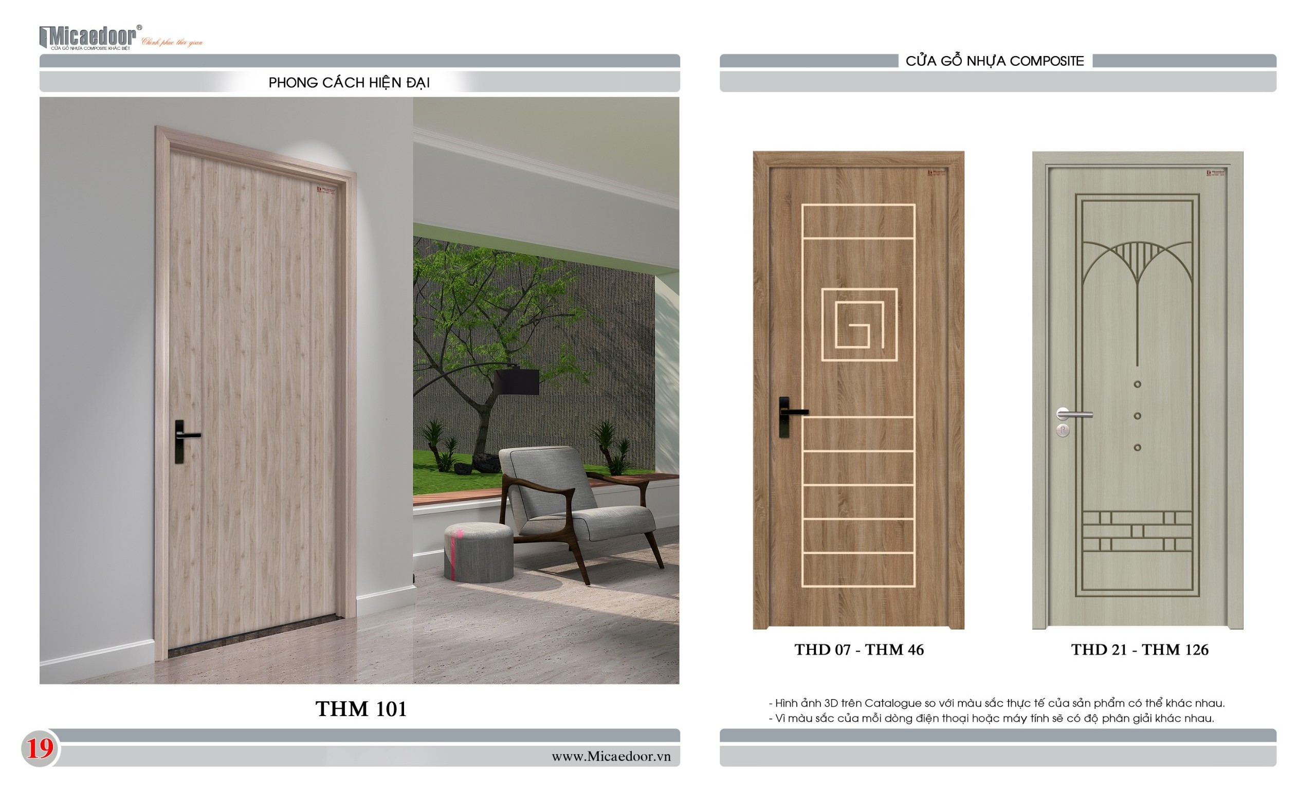 VN. Composite wood-plastic door set with sturdy handle design brings luxurious style to the home space best price