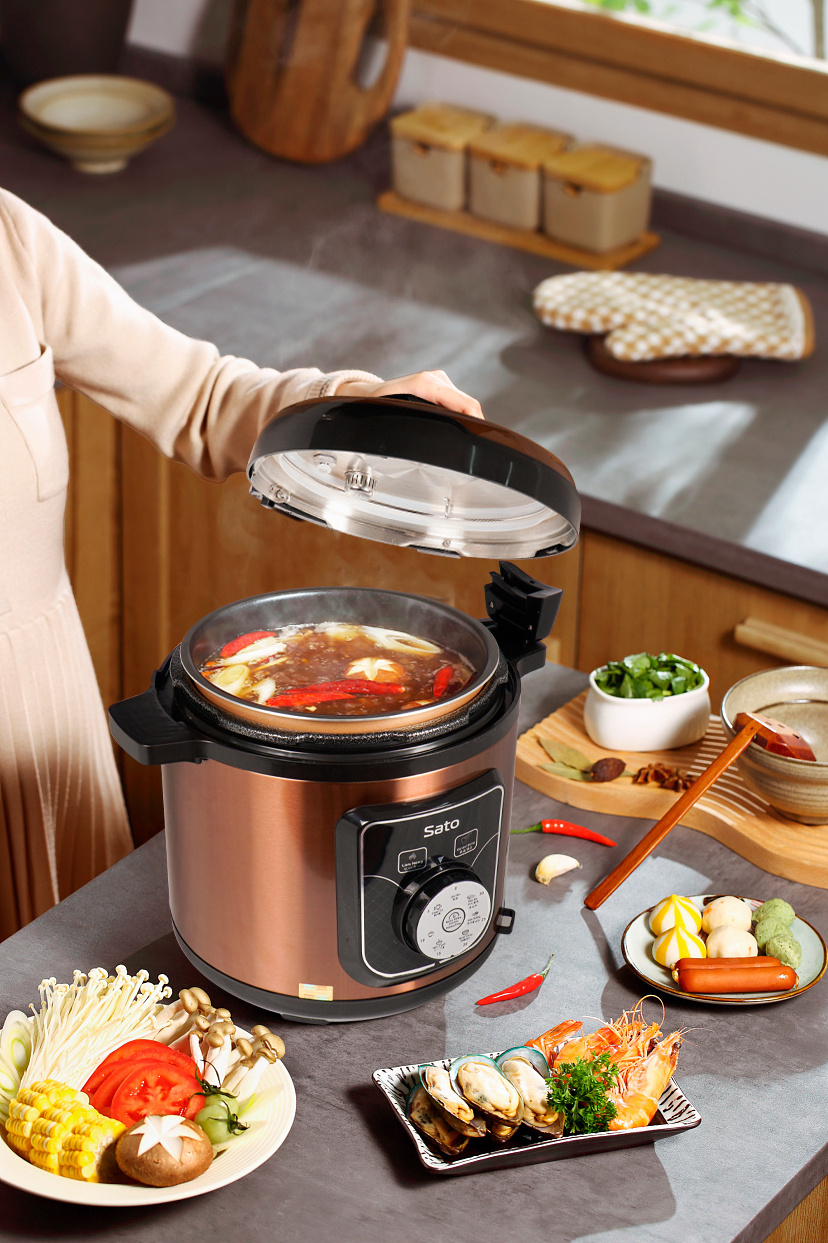 Sato Manufacturer OEM / ODM Multi-function pressure cooker Sato 6AS039 6.0L suitable for a family of 4-6 people Japan technology