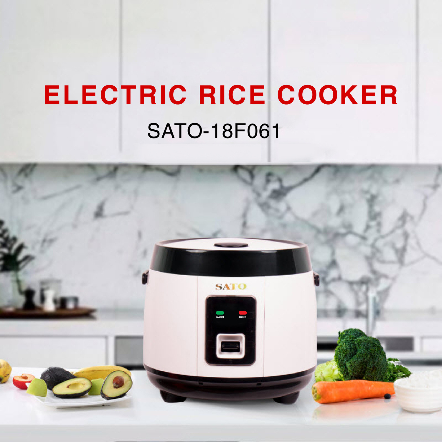 Sato 18F061 1.8L rice cooker with handle high quality heat resistant plastic with Japan technology small rice cooker