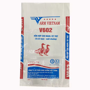 2024 Vietnam custom 20kg 25kg 50kg bag pe coated large pp woven empty sacks and bags for animal feed