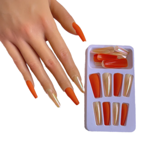 Best Sellers High Quality 24 PCS jump color Coffin Press On Nails Long Full Cover Matte shiny Artificial Nails False Nails