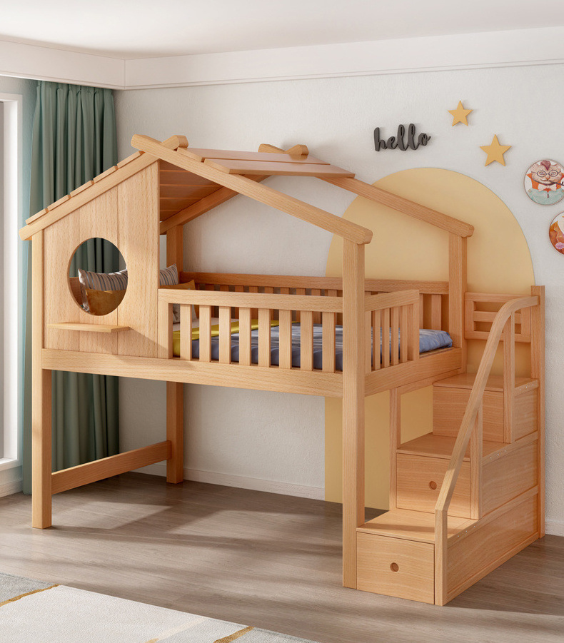 Custom New 2023 Bedroom Furniture Multifunction Convertible Wooden Crib Comfortable Wooden Baby Beds for Boy and Girl