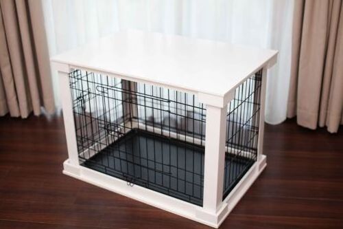 Customized Dog Crate Furniture Wooden Dog Crate Table Furniture Style Indoor Pet Crate with Double Doors