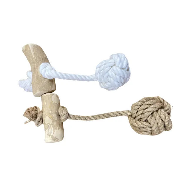 Coffee Wood Dog Chews With Rope Toy Dog Playing Chewing Coffee wood chew Natural Pet Toys for Dogs Easy to Use Wholesale Best Pr