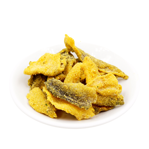 FISH SKIN SNACK WITH SALTED EGG - SUN SNACK VIETNAM CHILI SALTED EGG BASA FISH SKIN AND SALMON FISH SKIN FOR DIET SEAFOOD SNACK