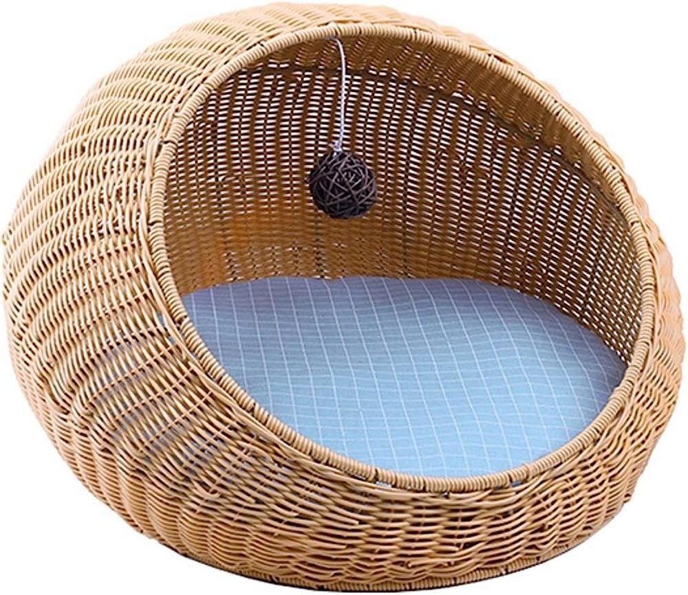 WHOLESALE PET BED WINTER WARMTH CALMING SMALL ROUND PET RELAXING BED LUXURY RELAXING BED FOR PET BEST RATTAN FROM VIET NAM