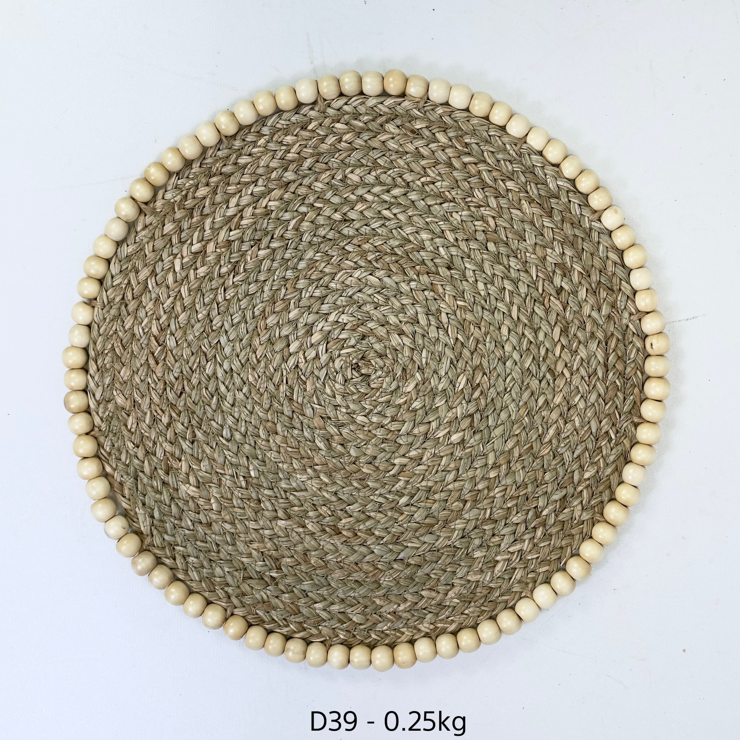 Round Water Hyacinth Dinner Pad Mat Placemat For Dinnerware Natural fiber dinner pad Handicraft table decoration