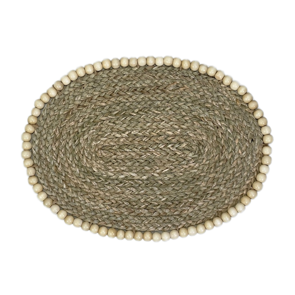 Round Water Hyacinth Dinner Pad Mat Placemat For Dinnerware Natural fiber dinner pad Handicraft table decoration