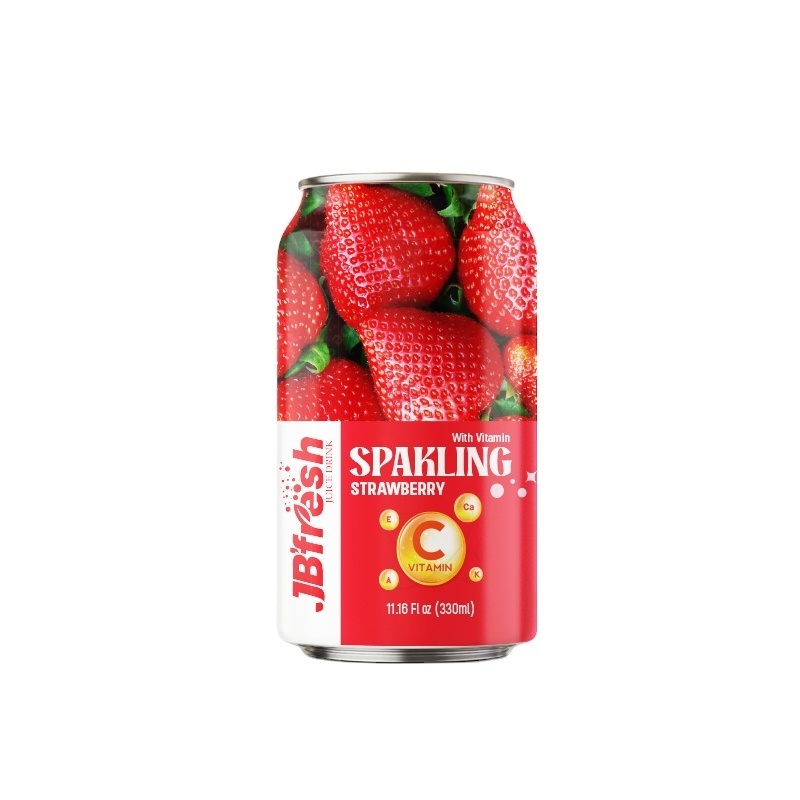 Wholesale Sparking Strawberry drink 330ml soda carbonated soft drink exotic drink Sparkling water Vitamin