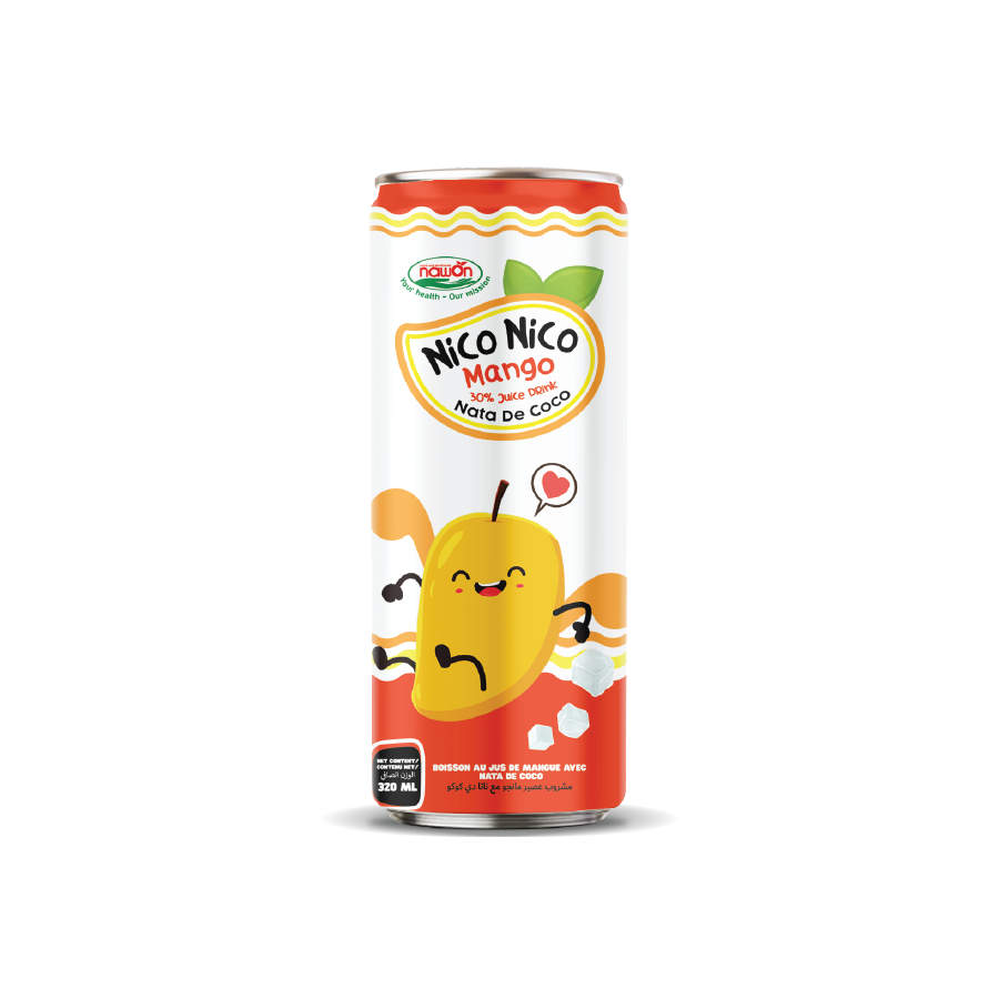 Vietnam Pineapple Juice Coconut Pulp Drink Melon Mango Flavor Canned Water Soft Drink Exotic Drinks in 320ml Sleek Can