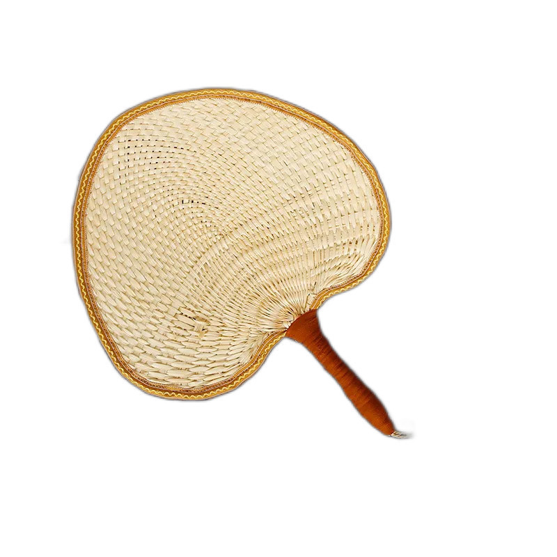 Viatnam Craft Natural Color Bamboo Raffia Fan Summer Hand Palm Leaf Straw Cane Rattan Woven Fans