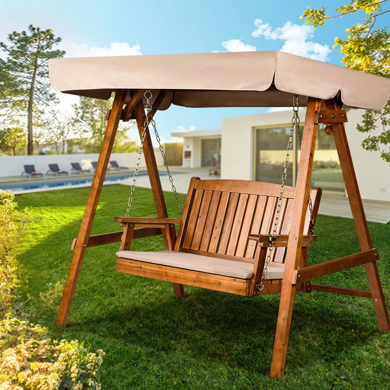 Hot Sale Outdoor Furniture - Wooden Swing Chairs Modern Design Solid Wood Patio Swings High quality from Vietnam