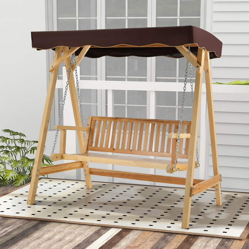 Hot Sale Outdoor Furniture - Wooden Swing Chairs Modern Design Solid Wood Patio Swings High quality from Vietnam