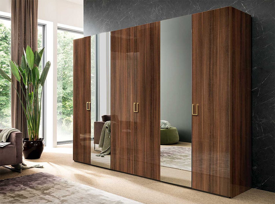 Top Selling  - wooden Wardrobe Customize size  Wardrobe Closet Bedroom furniture Glass door- folding wardrobe