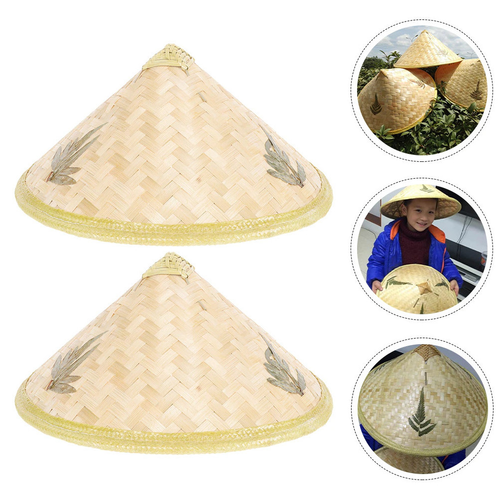 High Quality Bamboo Rattan Hats Vietnam Retro Style Handmade Weave Straw Rain Hat