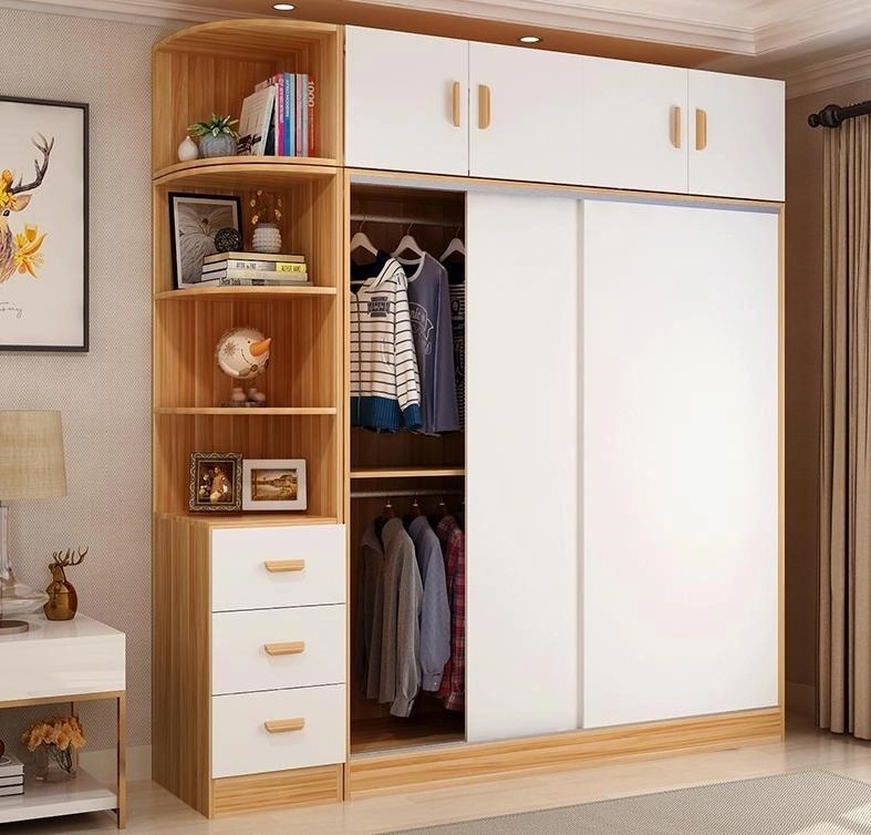 Hot Product - wooden Wardrobe  wooden Storage Closet and Bedroom Furniture -  Melamine wood wardrobe export USA,UK,EU