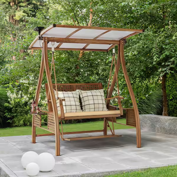 Hot Sale Outdoor Furniture from Vietnam - 2 Seater Garden Swing Seat Wooden Swing Chair Outdoor Hammock Bench Furniture