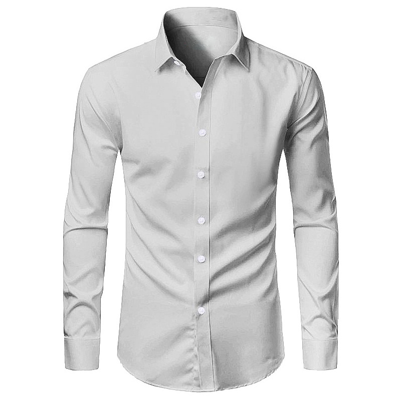 100 Cotton Shirts Men's Button Down Long Sleeve 100% Cotton Shirts White Dress Shirts For Man