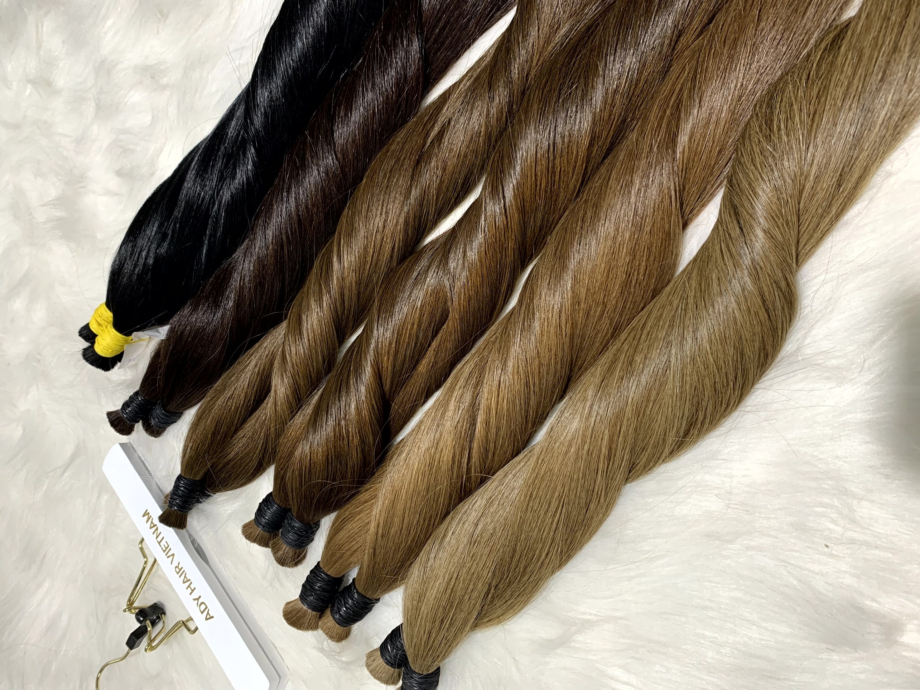 Raw Unprocessed Vietnamese Virgin Human Hair Extensions Cuticle Aligned Baby Thin Hair Natural Color Super Smooth Shiny Silky